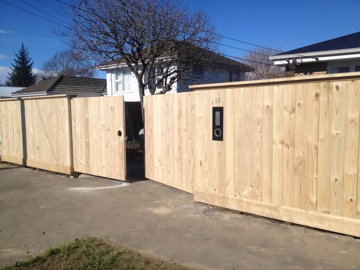 Classic natural timber privacy fence, Sockburn, Christchurch