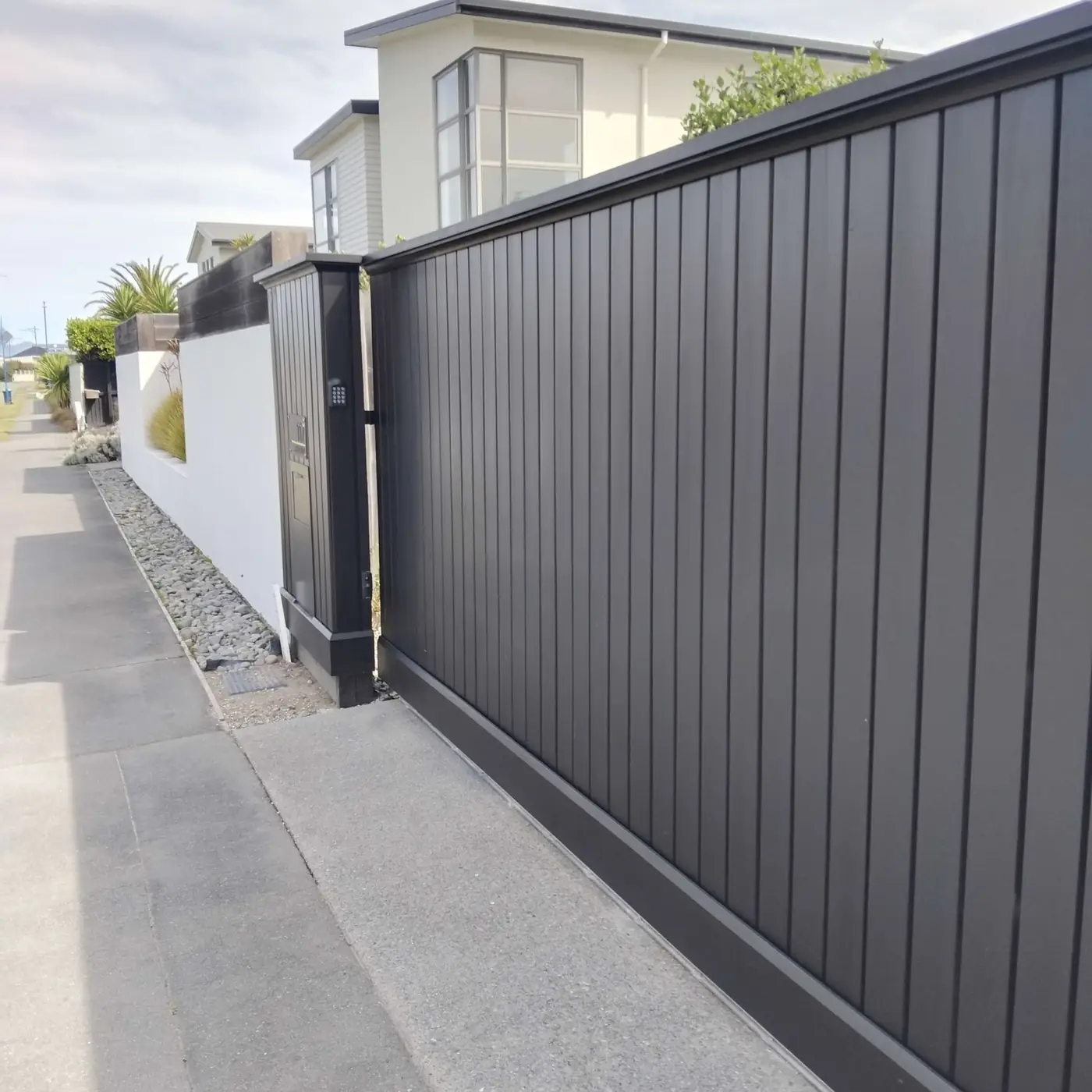Shiplapped paling fence from the street